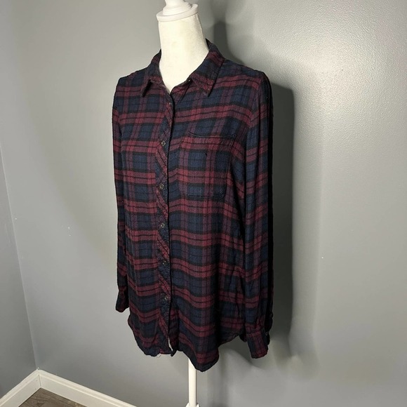 Melloday Stitch Fix Plaid Flannel Button Down Size Small - Picture 3 of 8